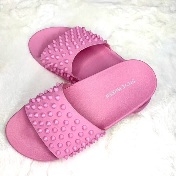 NWT women's Steve Madden bubblegum pink studded Sandal size 6 - Picture 3 of 3